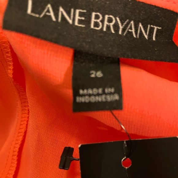 Lane Bryant Coral Sheer and Floral Satin Double Layered Tank Top Size 26 NWT - Picture 7 of 11